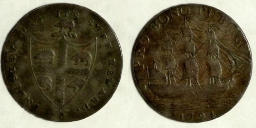 1794 Бирмингем, Пол пенса, медь, Герб с ежами